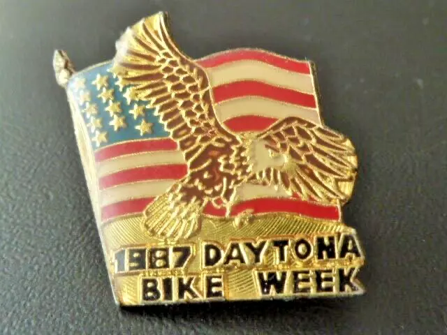 Pin's Moto 1987 Daytona Bike Week. Harley Davidson Aigle  Biker