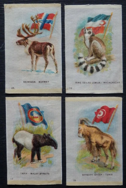 NATURAL HISTORY known as ANIMAL WITH FLAG Silks issued by ITC in 1915