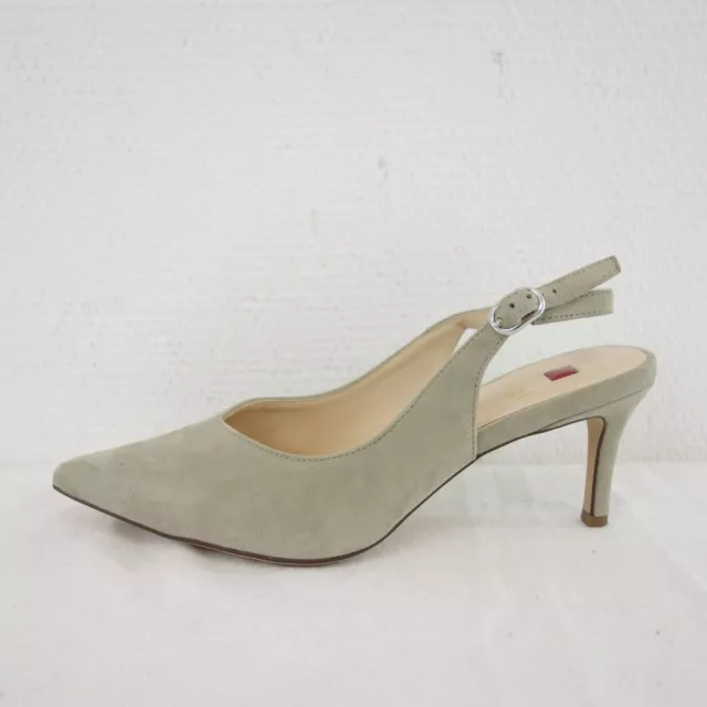 HÖGL HOEGL Elegante Damen Schuhe Pumps Stiletto Slingback Wildleder Grau Neu