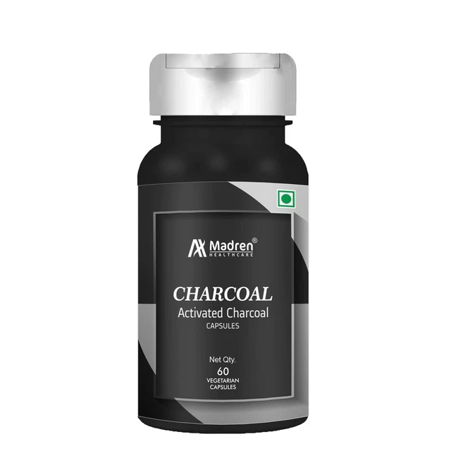 MADREN HEALTHCARE ACTIVATED Charcoal Capsules 60 Vegetarian Capsule