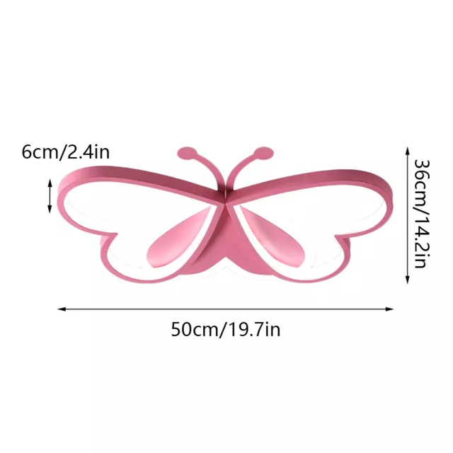 Lámpara de techo de dormitorio rosa mariposa moderna araña LED para niños 220 V 2