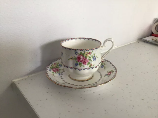 Royal Albert Petit Point - Tea Cup and Saucer.