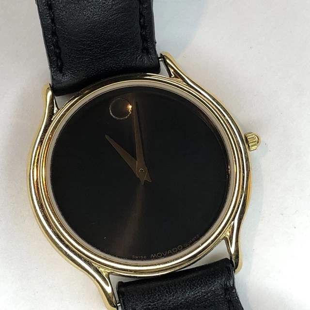 Movado Swiss Museum Classic Black Men's Watch 87 E4 9889 New Battery