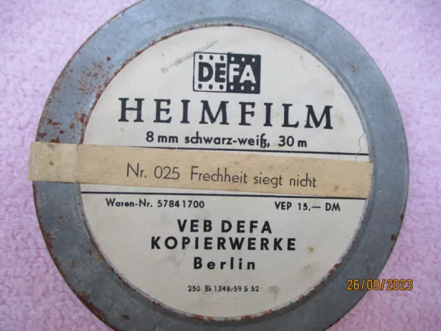 DEFA Heimfilm 8 mm Filmrolle Nr.025 Frechheit siegt nicht schwarz-weiß 30m