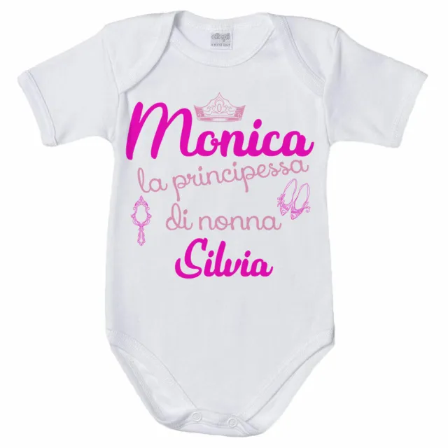 Body neonata personalizzato con nome sono la principessa di nonna