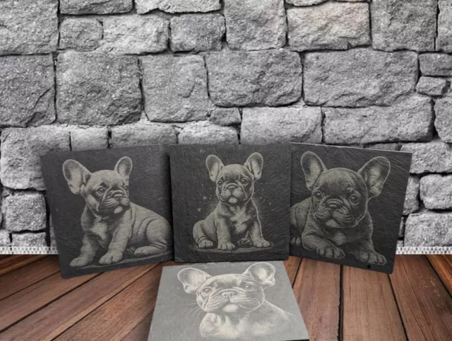 French Bulldog Slate Coaster, Gift Set , Collection, Gift Idea, Dog Lovers