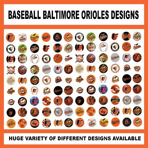 100 OROPÉNDOLAS DE BÉISBOL EQUIPO GORRA DE BOTELLA PRECORTADA BANDEJA DIJES DISEÑOS de 1 pulgada