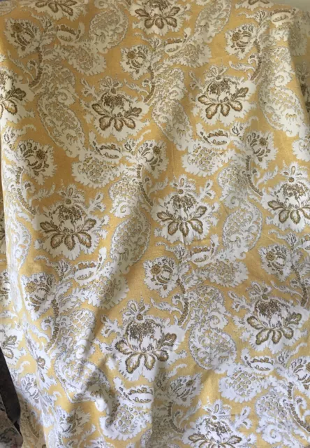 VINTAGE FRENCH FLORAL Garland Interiors Cotton Fabric ~ Yellow Mustard ...