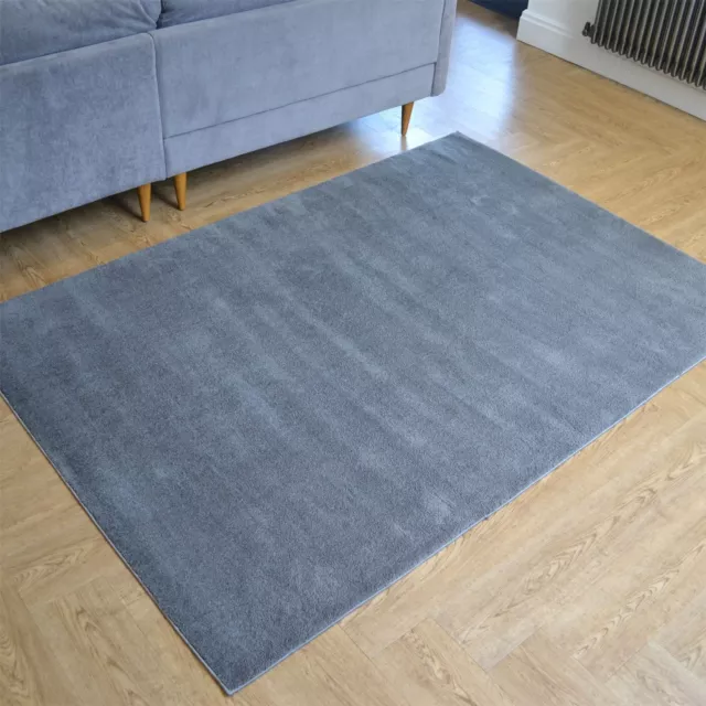 Lotus Anthracite Grey Shaggy Modern Rug For Living Room - Medium 120x170cm