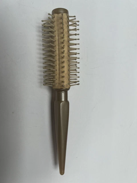 Vintage Retro Conair Plastic Barrel Hair Styling Brush Goldtone