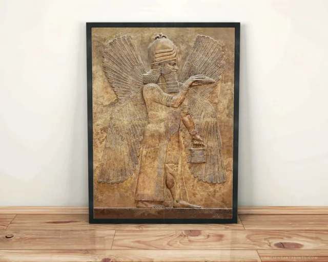 Assyrian Winged Genie, Apkallu Framed Print, Canvas, Poster | Babylon | Sumerian