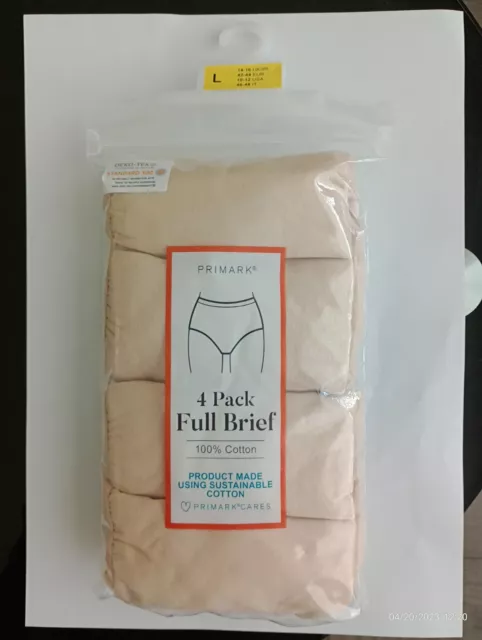 PRIMARK LADIES WOMEN Full Briefs Knickers Underwear 100% Cotton - 4 Pack  $11.27 - PicClick