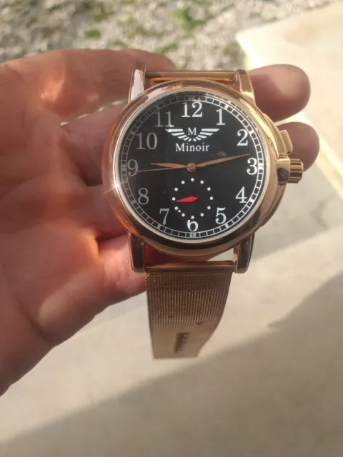 MINOIR MECCANICO AUTOMATICO Orologio da polso UOMO MOVIMENTO A VISTA USATO  OK