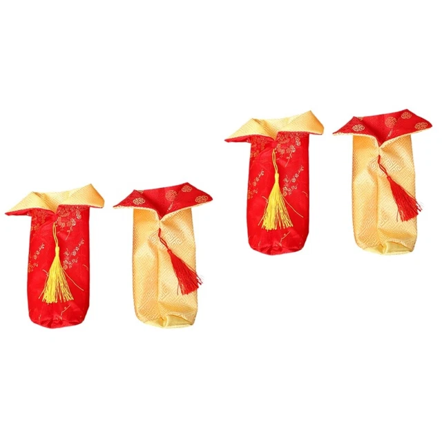 4 pz copertura bottiglie di vino Capodanno borsa per bottiglie sacchetti regalo scuola