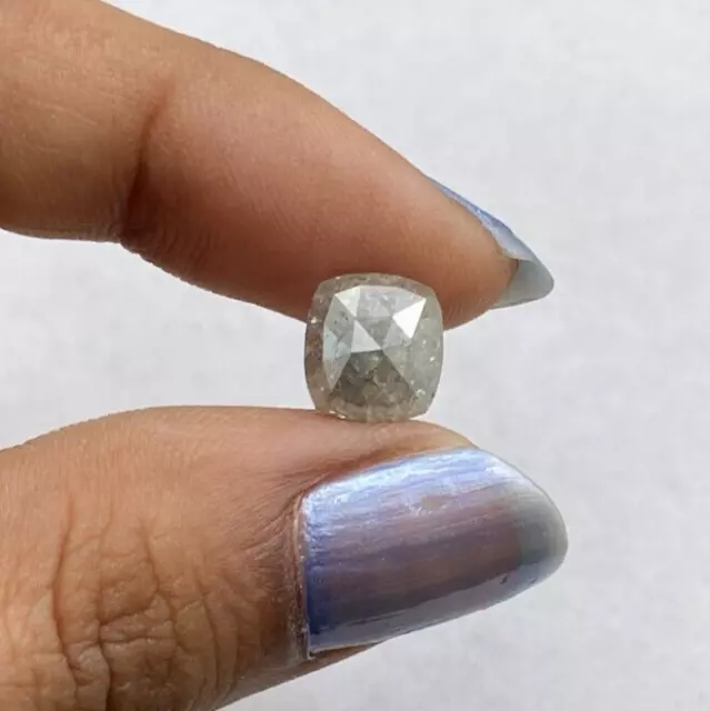 Rustic Natural Diamond 1.93Tcw Gray Oval Rosecut Fancy Diamond For Friend Gift