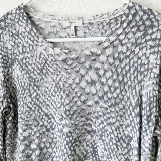 JOIE Sweater Feronia Women's Gray Snakeskin Knit Crewneck Sz SMALL 3