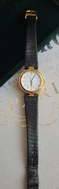 Womens CHRISTIAN DIOR Paris Swiss Made Goldtone Watch - White Dial. Water Resis*