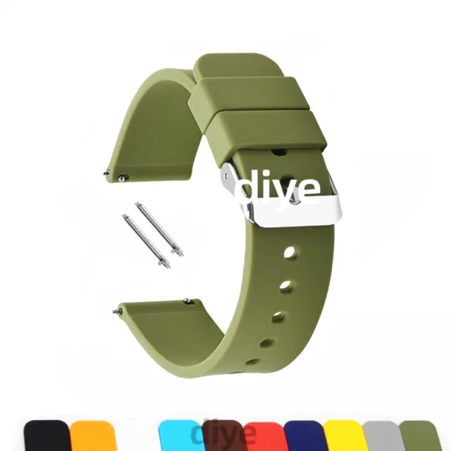 Quick Release 10mm-24mm Unisex Watch Bracelet  Soft Silicone Watch Band Strap