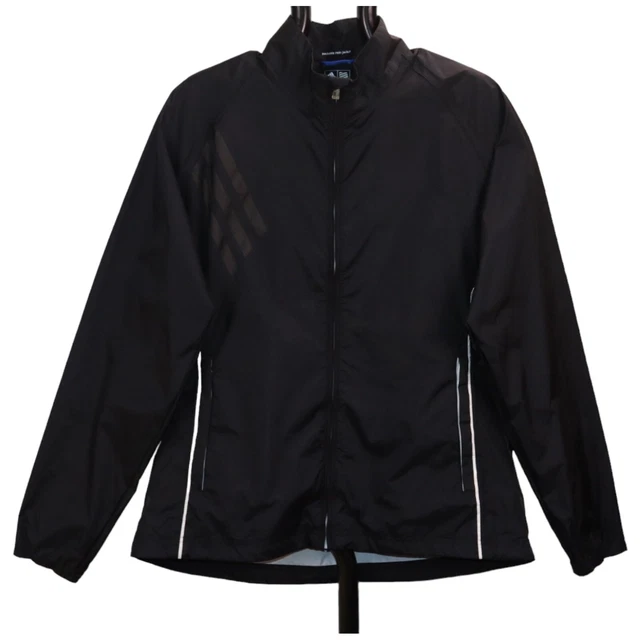 ADIDAS BLACK NYLON Climaproof Packable Rain Jacket Golf Jacket