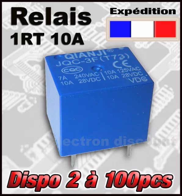 998# relais 1 RT 10A au choix bobine de 5, 12v ou 24V de 2 à 100pcs  - 12v relay