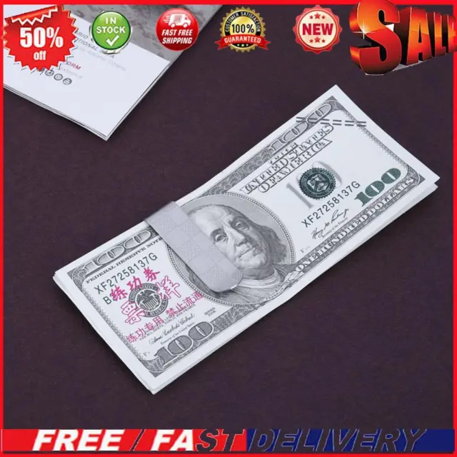 Stainless Steel Credit Money Clip Durable Plaid Purse Card Clip for Men Business