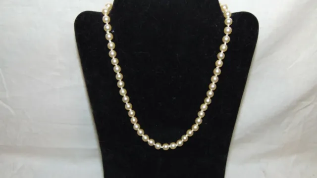 Vintage 19" Faux Pearl Necklace With 8Mm Pearls