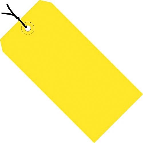 Yellow Shipping Tags Strung 13 Pt 5 1/4" x 2 5/8" 6 Case of 1000 Model #6-5 1...