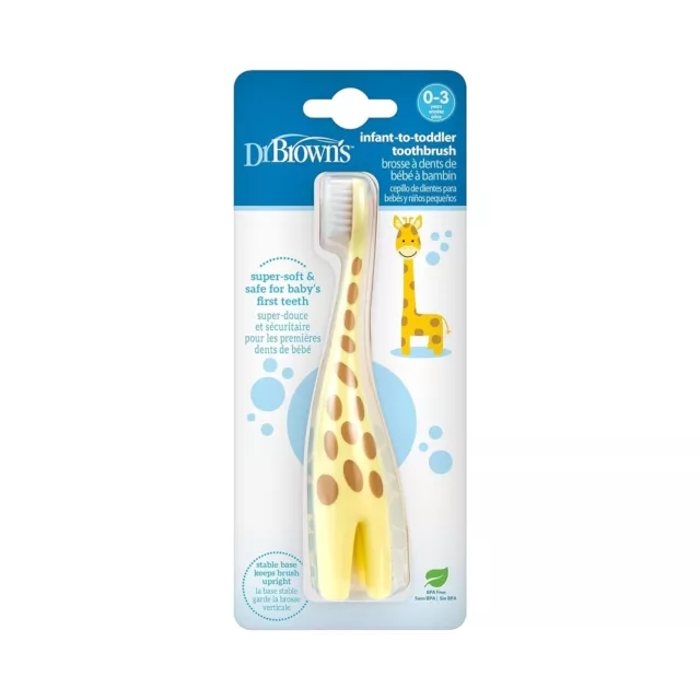 Dr. Brown's Infant-to-Toddler Training Toothbrush, Soft for Baby's First Teeth,