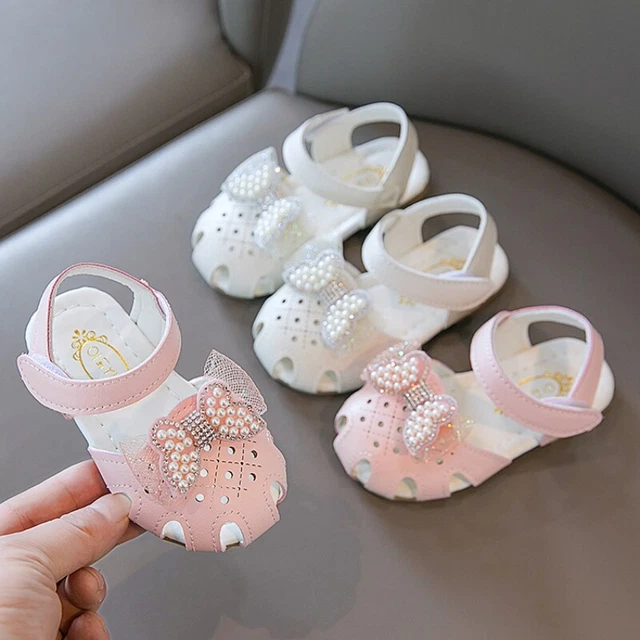Baby Girls Infant Bow Princess Flat Sandals Summer Toddlers Party Walking  Shoes