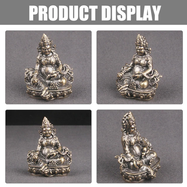 Brass Huang Caishen Good Luck Buddha Thai Sitting Statue Zen 2