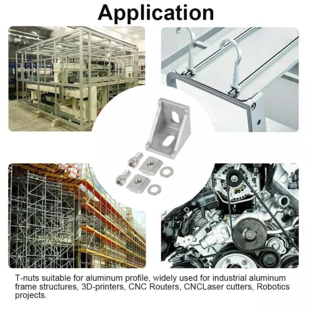 10-100stk Befestigungsmaterial Winkel Für 30x30 40x40 20x20 Nut 8 6 Alu-Profil 3