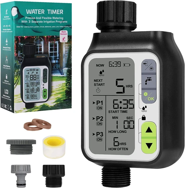 Bearbro Irrigatore Giardino Timer,Programmatore Per Irrigation Batteria Giardino