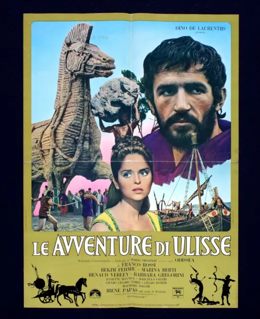 LE AVVENTURE DI ULISSE poster manifesto Irene Papas Odissea Cavallo Troia Peplum