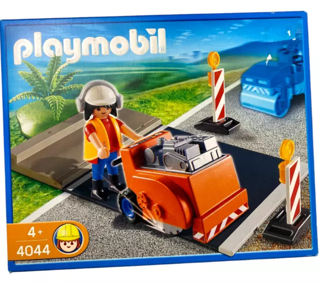 Playmobil 4044 Fugenschneider Fräse Bauarbeiter Baustelle Straßenbau NEU 2007