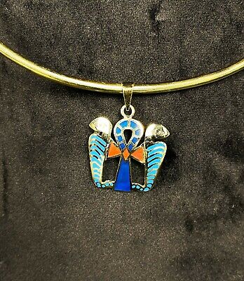 Rare Beautiful Amulet of Egyptian Ankh with The two cobras for protection