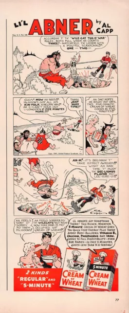 Lil Abner Al Capp Cream of Wheat Comic Art Vtg Magazine Print Ad 1941