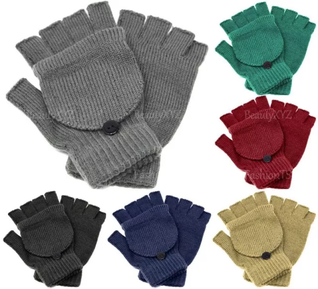 NEW Unisex Mitten Gloves Fingerless Insulated Knit Winter Gloves Men Women Warm