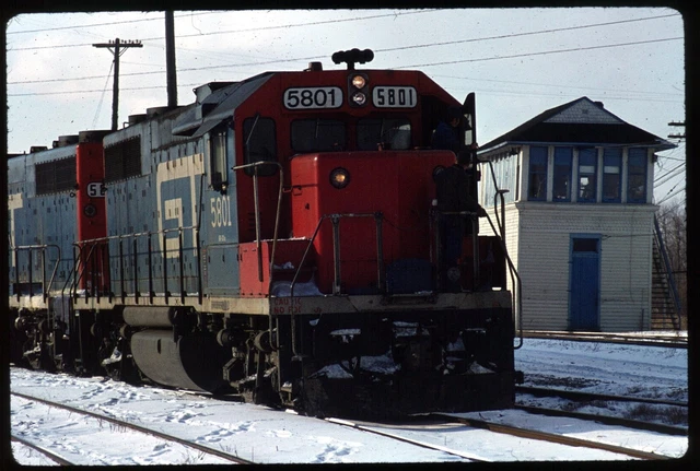 Original Schienenrutsche - GTW Grand Trunk Western 5801 kein Standort 1-1977 Agfachrom