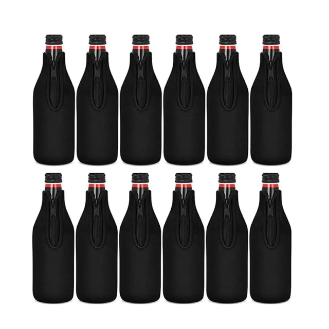 Confezione da 12 custodie refrigeratore bottiglie di birra per tenere gli inumidi freddi cerniera O5L8