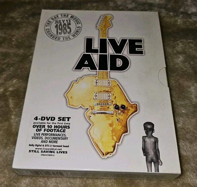 COMPLETE LIVE AID July 13th 1985. UK 4 Disc DVD Box Set. FULL