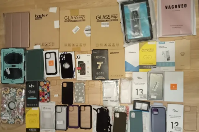 Job Lot 40 Mobile Phone Cases /Tablet / Screen protectors for iPhone, Samsung