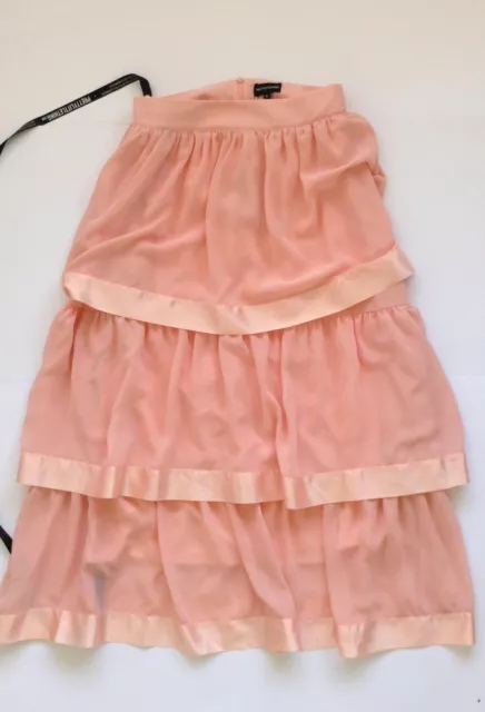 Jolie Petite Chose Jupe Maxi Doublée De Mousseline Rose 12/40 Neuve Avec Étiquettes