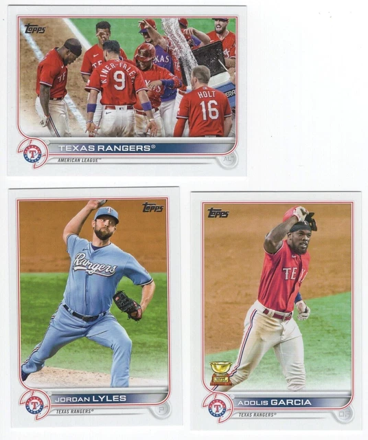 2022 TOPPS SERIES 1 Et 2 Texas Rangers Lot De 22 Cartes Team Gold Star