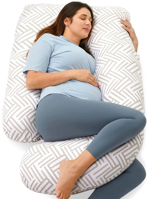 U Shaped Pregnancy Pillow Cotton Maternity Pillow Full Body Support Women Stripe