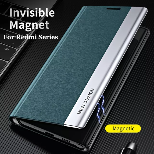 Coque Pour Xiaomi Redmi Note 11 10 Pro 9 8 Pro 9A 9C Etui Flip Magnétique Cuir