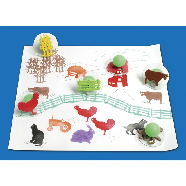 Estampillas Ready2Learn Giant Farm Adventures, 3 pulgadas, juego de 10