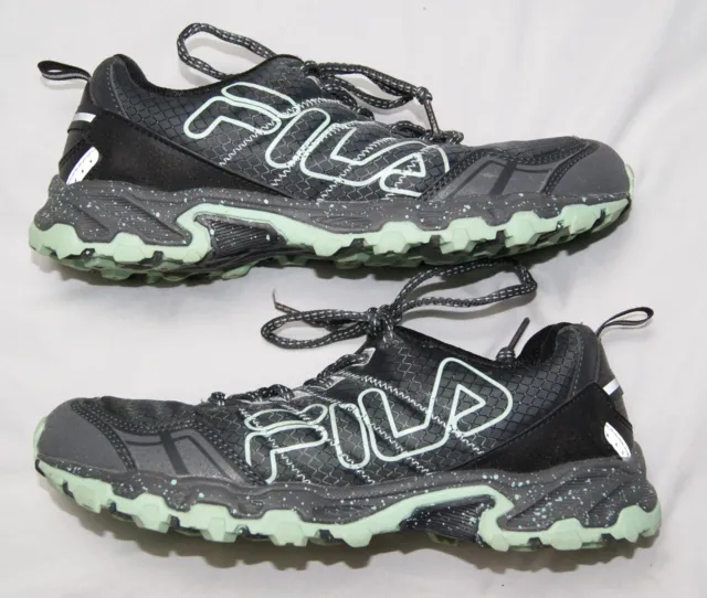 fila shoes womens 9 vector black sneakers 5jm00123-256 cool max memory foam