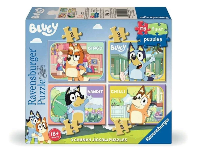 RAVENSBURGER BLUEY MY First 4 in a Box Chunky Jigsaw Puzzles £10.99 ...
