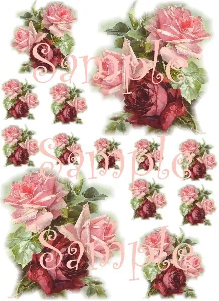 Shabby Victorian Roses 3 Waterslide Decals