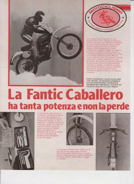 advertising Pubblicità FANTIC  CABALLERO RC 50 MIK 26 1979 -MOTOITALIANE ENDURO